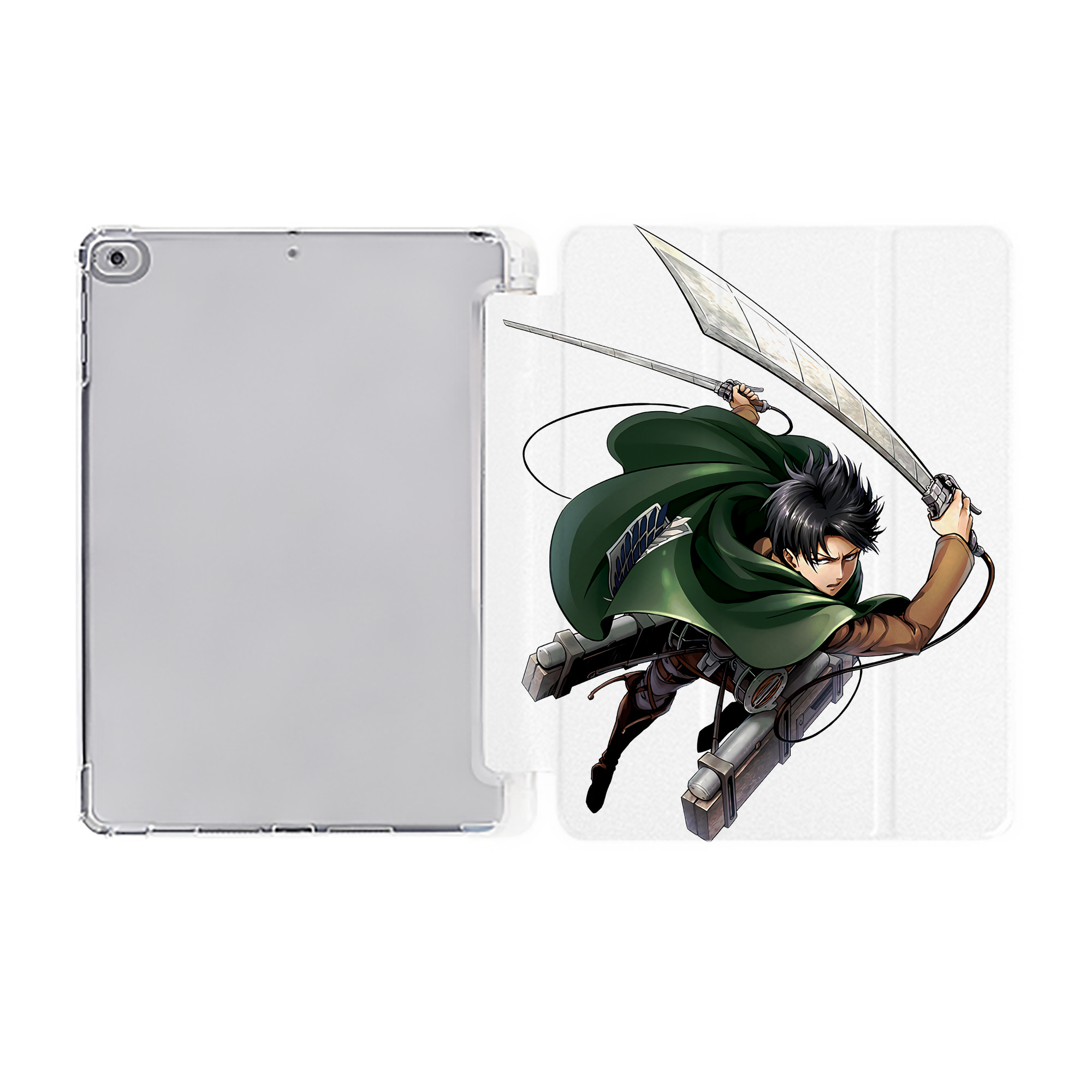 （画像用） 進撃の巨人 リヴァイ·アッカーマン Attack on Titan Levi Ackerman IPad ケース ペン収納付き 三つ折りスタンド PUレザー×シリコン 対応機種9.5/10.5/10.9インチ